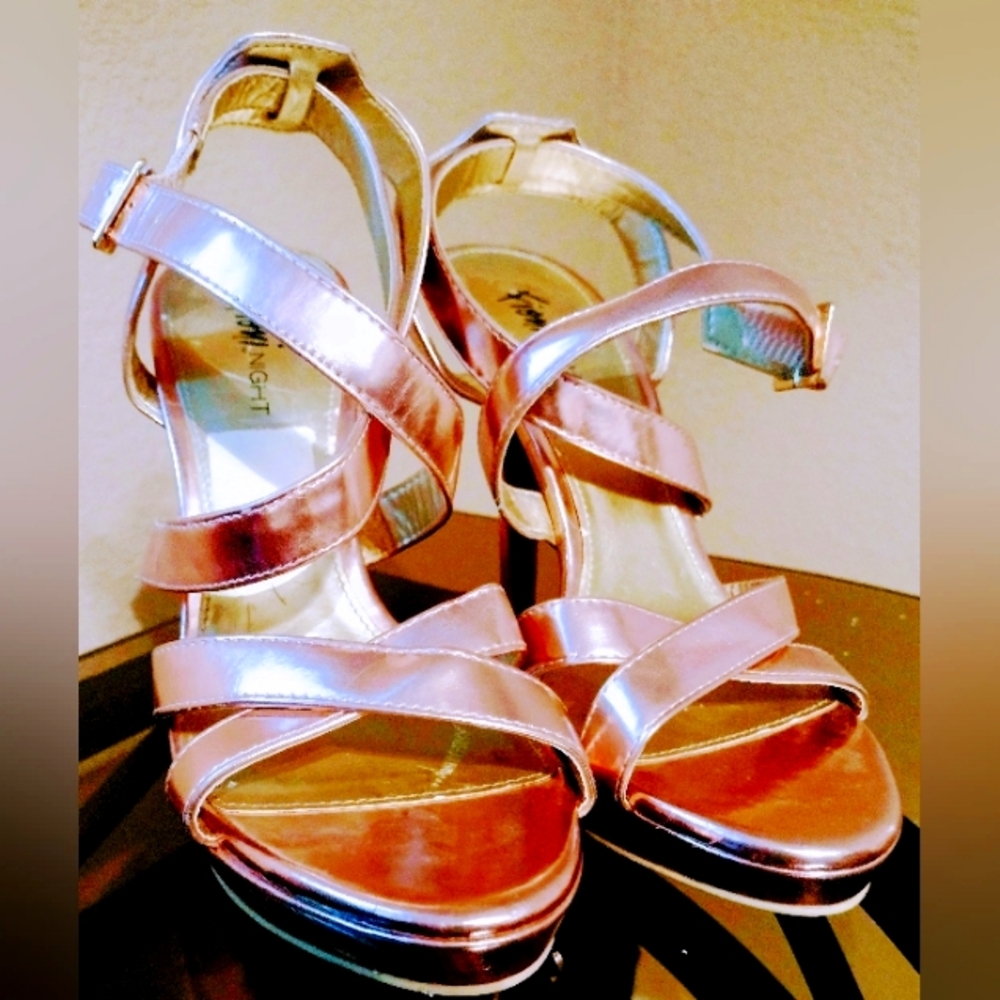 Pink 5" strappy heels